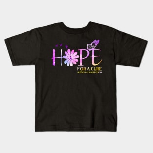 Hope For A Cure Alzheimer Awareness Flower Gift Kids T-Shirt